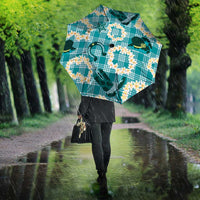 Aloha Hawaii Paniolo Teal Palaka Umbrella Coastal Rodeo LT7 - Polynesian Pride