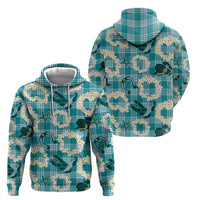 Aloha Hawaii Paniolo Teal Palaka Zip Hoodie Coastal Rodeo LT7 - Polynesian Pride