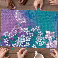 Dreamy Butterfly Polynesian Purple Teal Tribal Art Puzzle Floral Vibes LT7 - Polynesian Pride