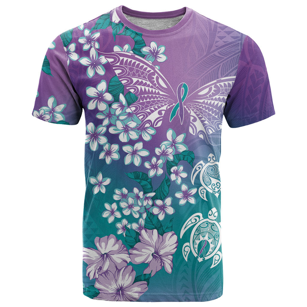Dreamy Butterfly Polynesian Purple Teal Tribal Art T Shirt Floral Vibes LT7 Purple Teal - Polynesian Pride