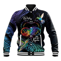 Polynesian Cancers Awareness Baseball Jacket Hummingbird - Fly High Until We Meet Again LT7 Unisex Colorful - Polynesian Pride