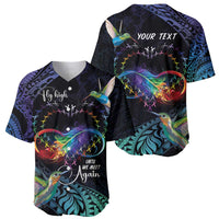 Polynesian Cancers Awareness Baseball Jersey Hummingbird - Fly High Until We Meet Again LT7 - Polynesian Pride