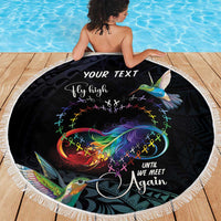 Polynesian Cancers Awareness Beach Blanket Hummingbird - Fly High Until We Meet Again LT7 - Polynesian Pride
