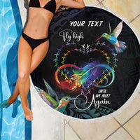 Polynesian Cancers Awareness Beach Blanket Hummingbird - Fly High Until We Meet Again LT7 - Polynesian Pride