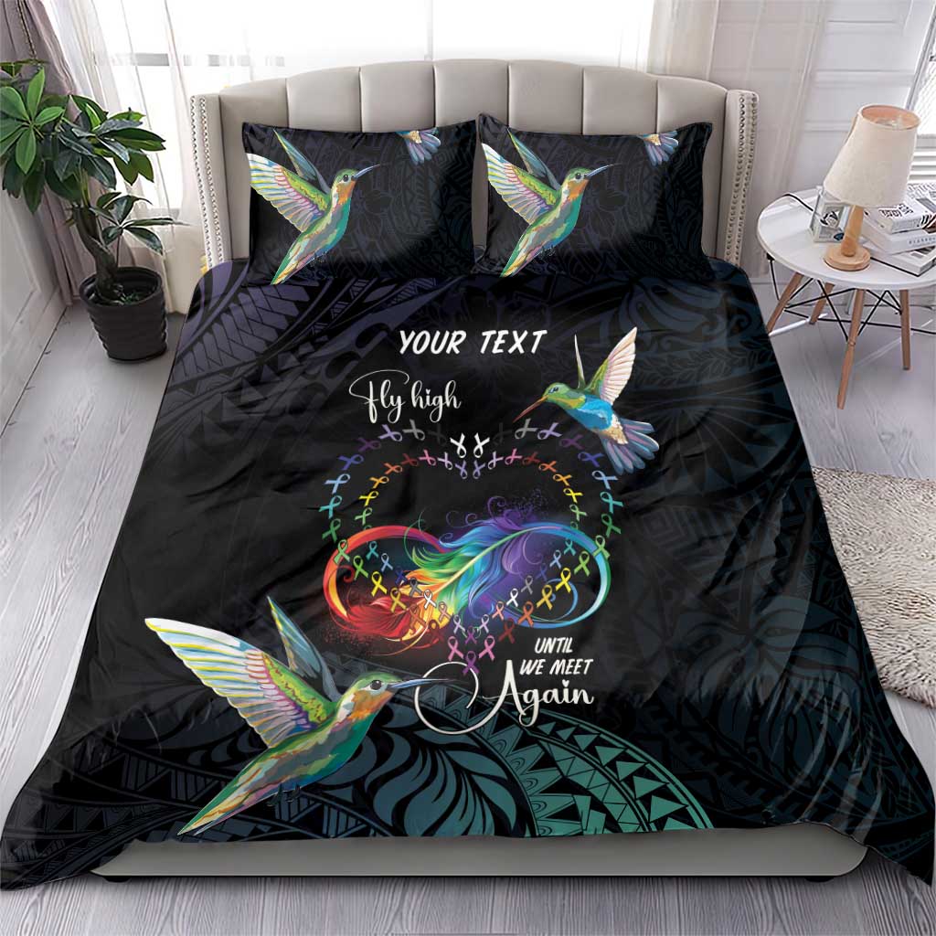 Polynesian Cancers Awareness Bedding Set Hummingbird - Fly High Until We Meet Again LT7 - Polynesian Pride
