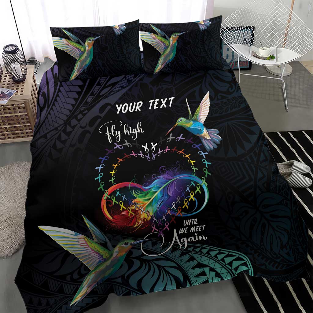 Polynesian Cancers Awareness Bedding Set Hummingbird - Fly High Until We Meet Again LT7 - Polynesian Pride