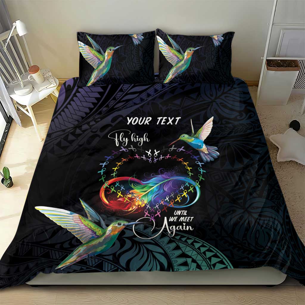 Polynesian Cancers Awareness Bedding Set Hummingbird - Fly High Until We Meet Again LT7 - Polynesian Pride