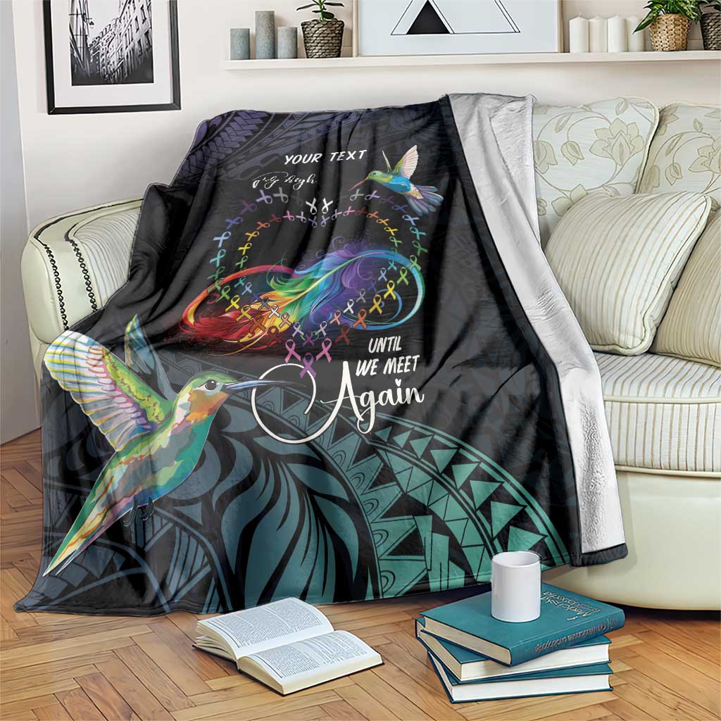 Polynesian Cancers Awareness Blanket Hummingbird - Fly High Until We Meet Again LT7 Colorful - Polynesian Pride