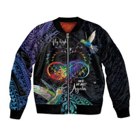 Polynesian Cancers Awareness Bomber Jacket Hummingbird - Fly High Until We Meet Again LT7 Unisex Colorful - Polynesian Pride