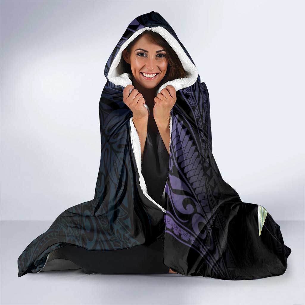 Polynesian Cancers Awareness Hooded Blanket Hummingbird - Fly High Until We Meet Again LT7 - Polynesian Pride