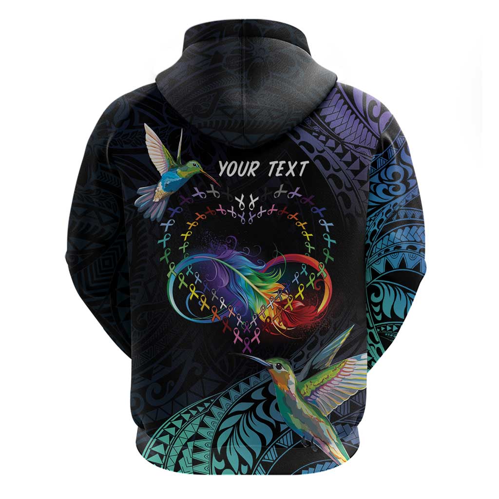 Polynesian Cancers Awareness Hoodie Hummingbird - Fly High Until We Meet Again LT7 - Polynesian Pride