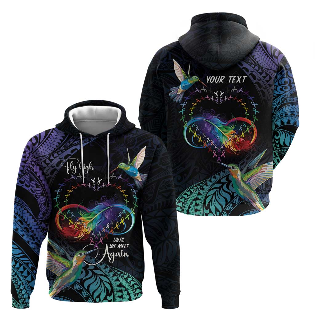 Polynesian Cancers Awareness Hoodie Hummingbird - Fly High Until We Meet Again LT7 - Polynesian Pride