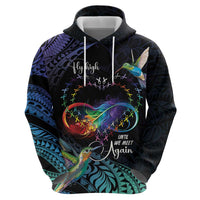 Polynesian Cancers Awareness Hoodie Hummingbird - Fly High Until We Meet Again LT7 - Polynesian Pride