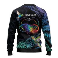 Polynesian Cancers Awareness Ugly Christmas Sweater Hummingbird - Fly High Until We Meet Again LT7 - Polynesian Pride