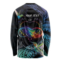 Polynesian Cancers Awareness Long Sleeve Shirt Hummingbird - Fly High Until We Meet Again LT7 - Polynesian Pride