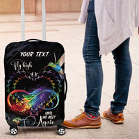 Polynesian Cancers Awareness Luggage Cover Hummingbird - Fly High Until We Meet Again LT7 Colorful - Polynesian Pride
