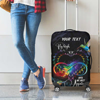 Polynesian Cancers Awareness Luggage Cover Hummingbird - Fly High Until We Meet Again LT7 - Polynesian Pride