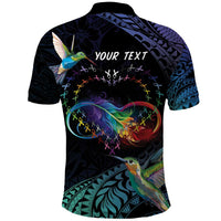 Polynesian Cancers Awareness Polo Shirt Hummingbird - Fly High Until We Meet Again LT7 - Polynesian Pride