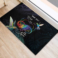 Polynesian Cancers Awareness Rubber Doormat Hummingbird - Fly High Until We Meet Again LT7 - Polynesian Pride