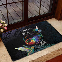 Polynesian Cancers Awareness Rubber Doormat Hummingbird - Fly High Until We Meet Again LT7 - Polynesian Pride