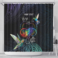 Polynesian Cancers Awareness Shower Curtain Hummingbird - Fly High Until We Meet Again LT7 - Polynesian Pride