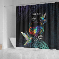 Polynesian Cancers Awareness Shower Curtain Hummingbird - Fly High Until We Meet Again LT7 - Polynesian Pride