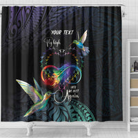 Polynesian Cancers Awareness Shower Curtain Hummingbird - Fly High Until We Meet Again LT7 - Polynesian Pride