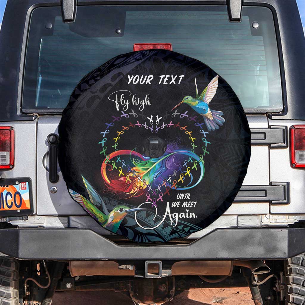 Polynesian Cancers Awareness Spare Tire Cover Hummingbird - Fly High Until We Meet Again LT7 Colorful - Polynesian Pride