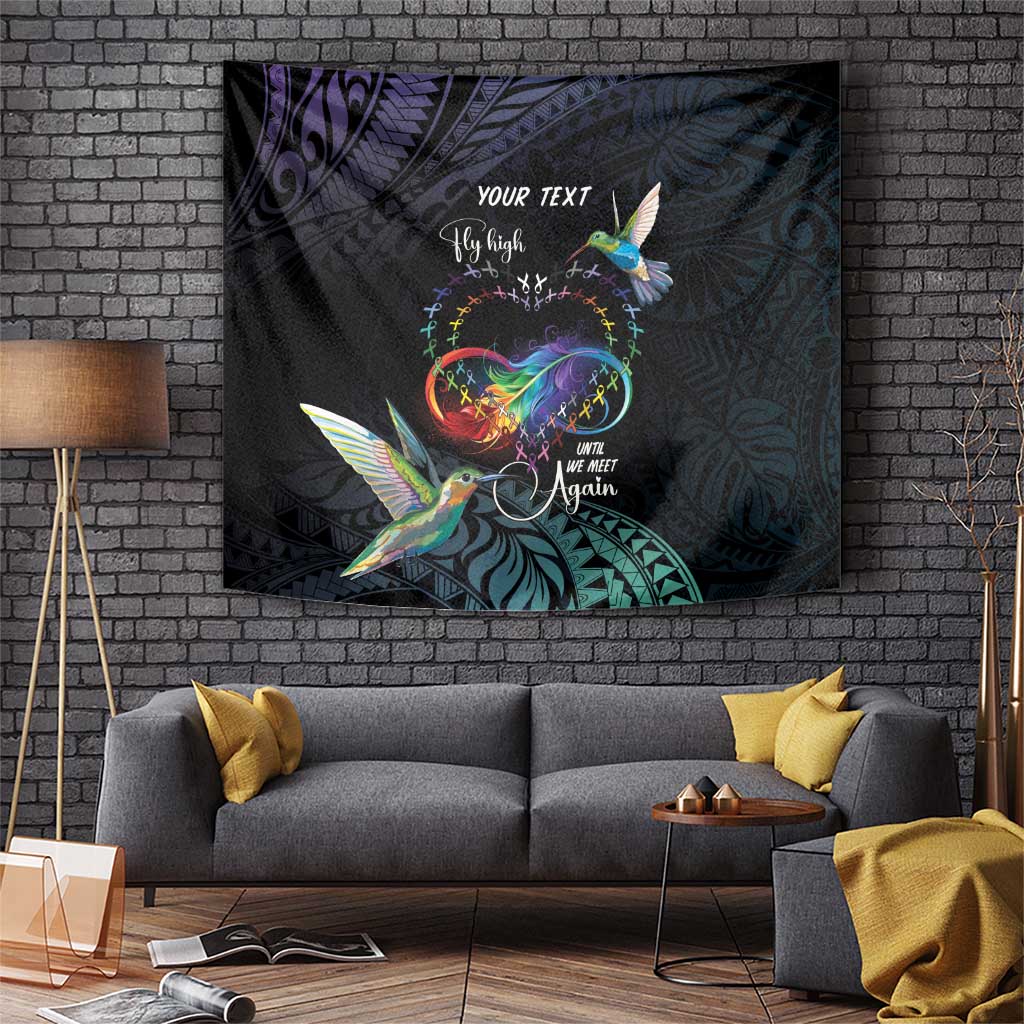 Polynesian Cancers Awareness Tapestry Hummingbird - Fly High Until We Meet Again LT7 Colorful - Polynesian Pride