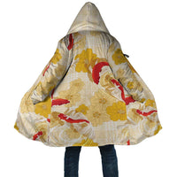 Beige Palaka Hawaii Aloha Cloak Koi Pond Mix Ilima Flowers LT7 Unisex Cream Yellow - Polynesian Pride