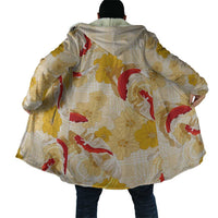 Beige Palaka Hawaii Aloha Cloak Koi Pond Mix Ilima Flowers LT7 - Polynesian Pride