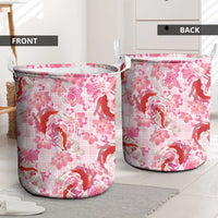 Pink Palaka Hawaii Aloha Laundry Basket Koi Pond Mix Sakura LT7 - Polynesian Pride