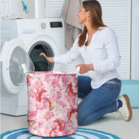 Pink Palaka Hawaii Aloha Laundry Basket Koi Pond Mix Sakura LT7 - Polynesian Pride