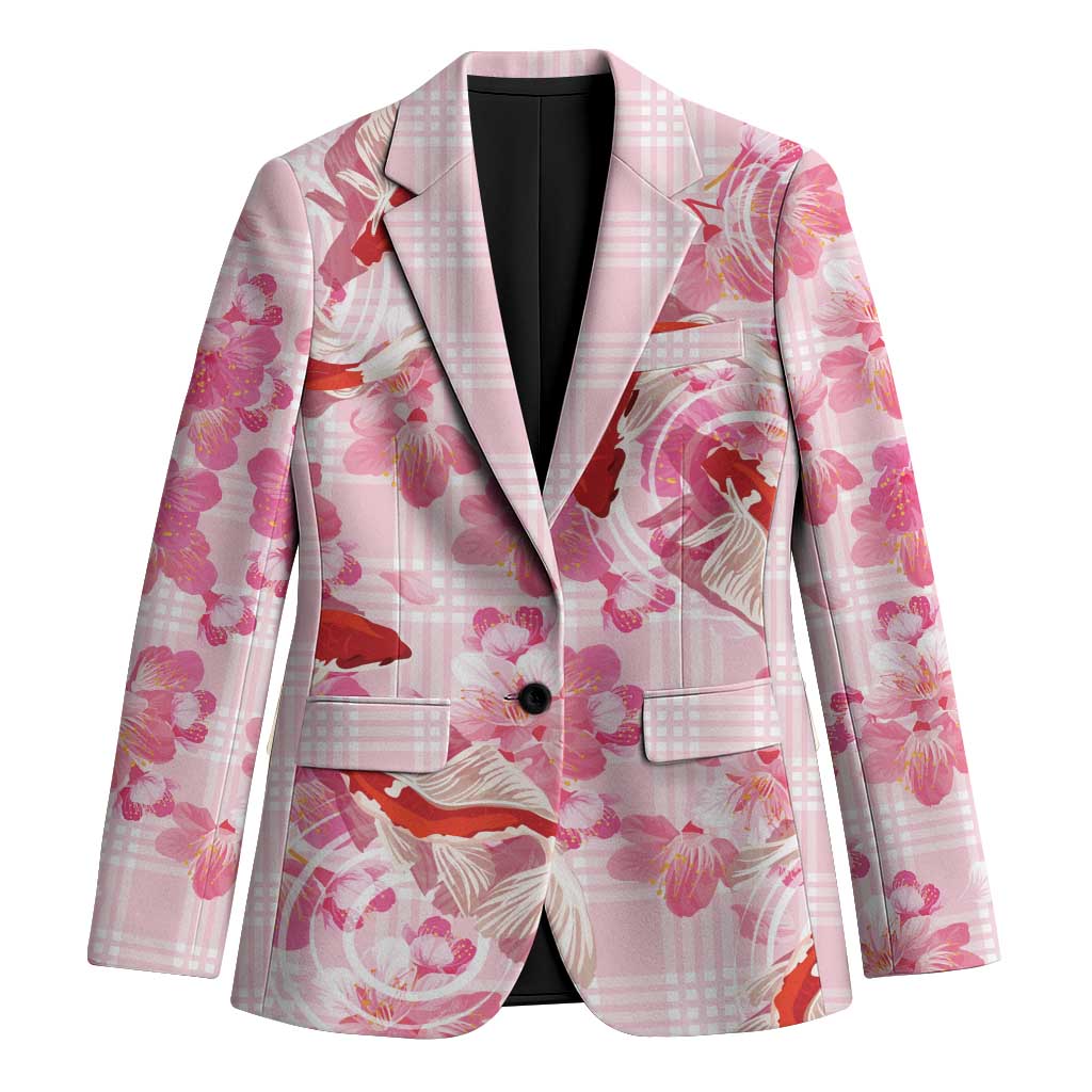 Pink Palaka Hawaii Aloha Blazer Koi Pond Mix Sakura LT7 Unisex Pink - Polynesian Pride