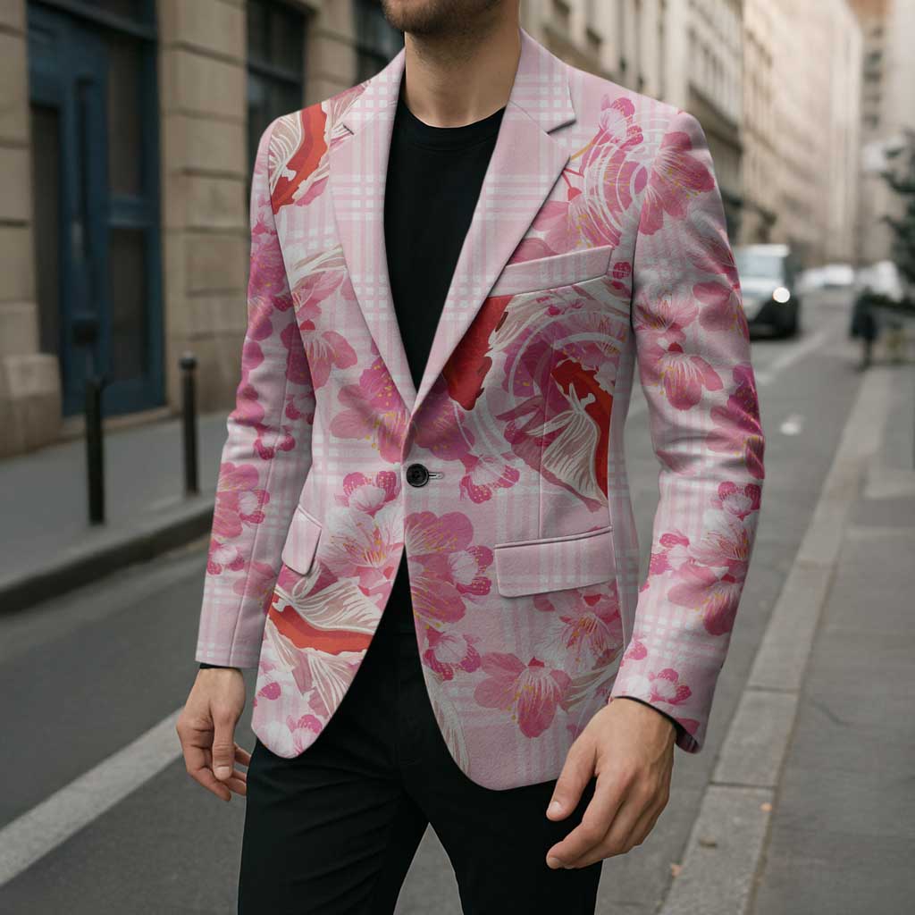 Pink Palaka Hawaii Aloha Blazer Koi Pond Mix Sakura LT7 - Polynesian Pride
