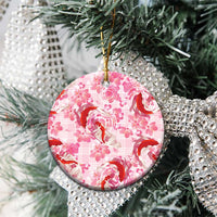 Pink Palaka Hawaii Aloha Ceramic Ornament Koi Pond Mix Sakura LT7 - Polynesian Pride