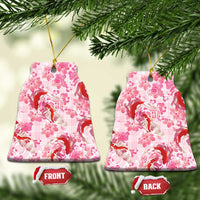 Pink Palaka Hawaii Aloha Ceramic Ornament Koi Pond Mix Sakura LT7 Bell Flake Pink - Polynesian Pride