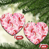 Pink Palaka Hawaii Aloha Ceramic Ornament Koi Pond Mix Sakura LT7 Heart Pink - Polynesian Pride