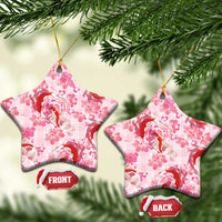 Pink Palaka Hawaii Aloha Ceramic Ornament Koi Pond Mix Sakura LT7 Star Pink - Polynesian Pride