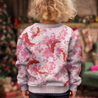 Pink Palaka Hawaii Aloha Kid Ugly Christmas Sweater Koi Pond Mix Sakura LT7 - Polynesian Pride