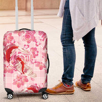 Pink Palaka Hawaii Aloha Luggage Cover Koi Pond Mix Sakura LT7 Pink - Polynesian Pride