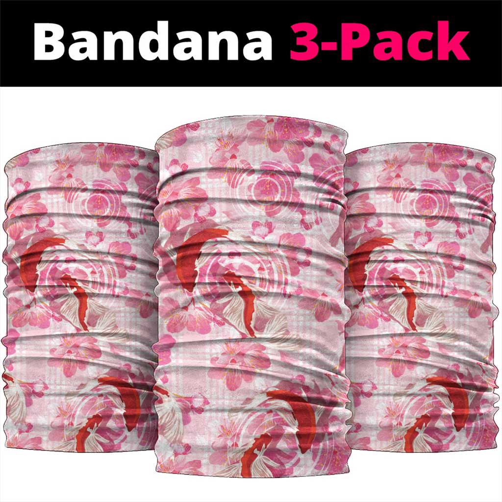 Pink Palaka Hawaii Aloha Neck Gaiter Koi Pond Mix Sakura LT7 package One Size: 25*50cm Pink - Polynesian Pride