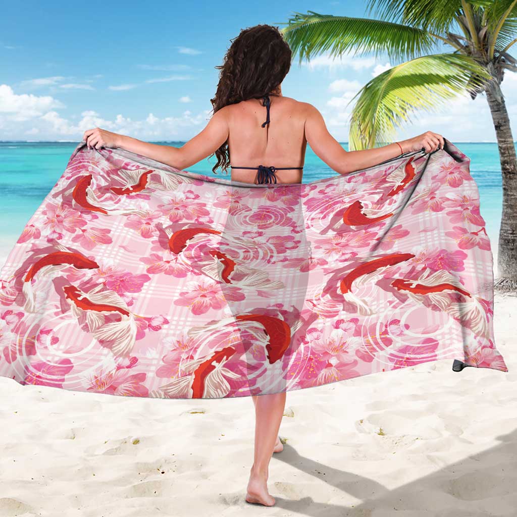 Pink Palaka Hawaii Aloha Sarong Koi Pond Mix Sakura LT7 - Polynesian Pride