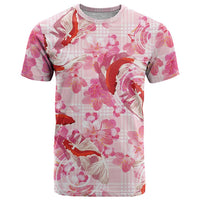 Pink Palaka Hawaii Aloha T Shirt Koi Pond Mix Sakura LT7 Pink - Polynesian Pride