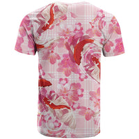 Pink Palaka Hawaii Aloha T Shirt Koi Pond Mix Sakura LT7 - Polynesian Pride
