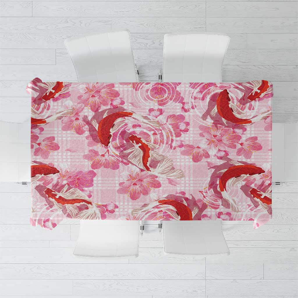 Pink Palaka Hawaii Aloha Tablecloth Koi Pond Mix Sakura LT7 Pink - Polynesian Pride