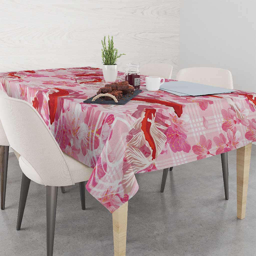 Pink Palaka Hawaii Aloha Tablecloth Koi Pond Mix Sakura LT7 - Polynesian Pride