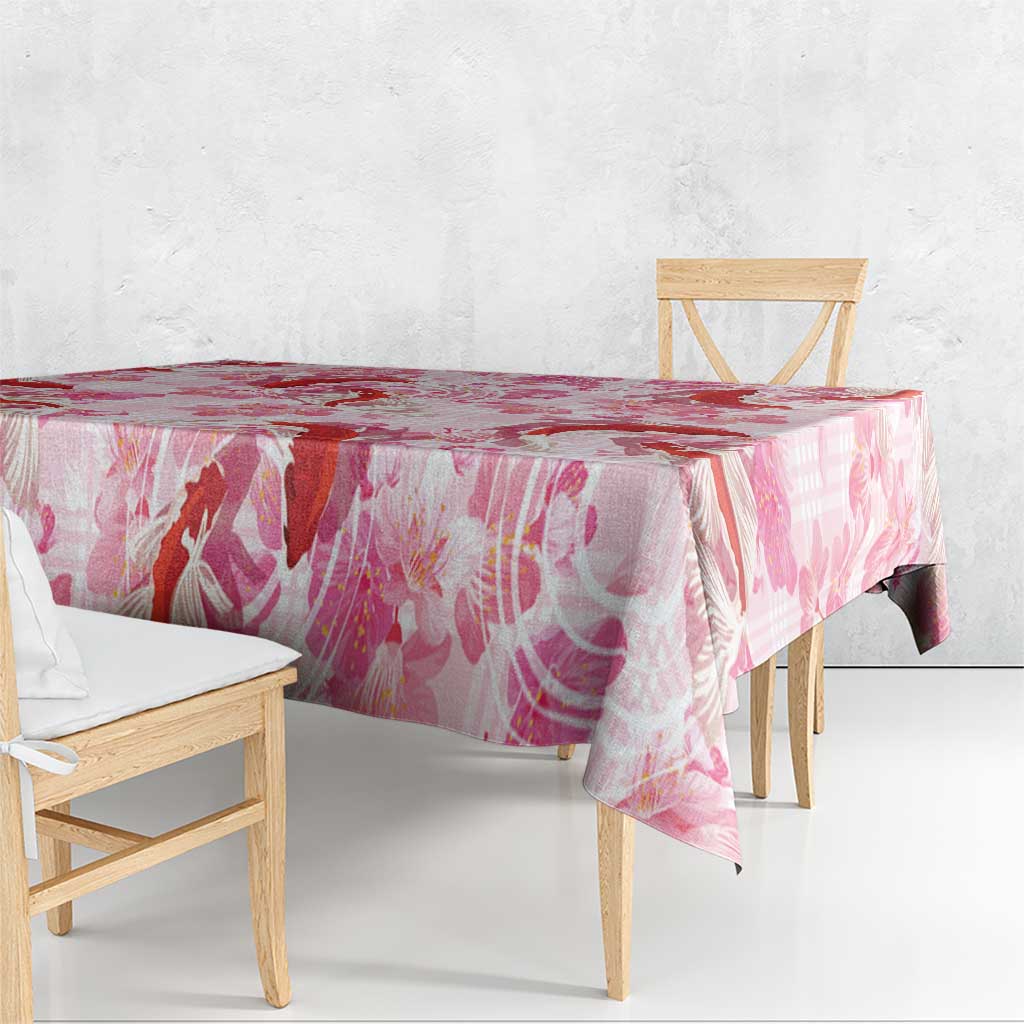 Pink Palaka Hawaii Aloha Tablecloth Koi Pond Mix Sakura LT7 - Polynesian Pride