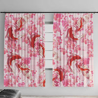 Pink Palaka Hawaii Aloha Window Curtain Koi Pond Mix Sakura LT7 With Hooks Pink - Polynesian Pride