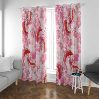 Pink Palaka Hawaii Aloha Window Curtain Koi Pond Mix Sakura LT7 With Grommets Pink - Polynesian Pride